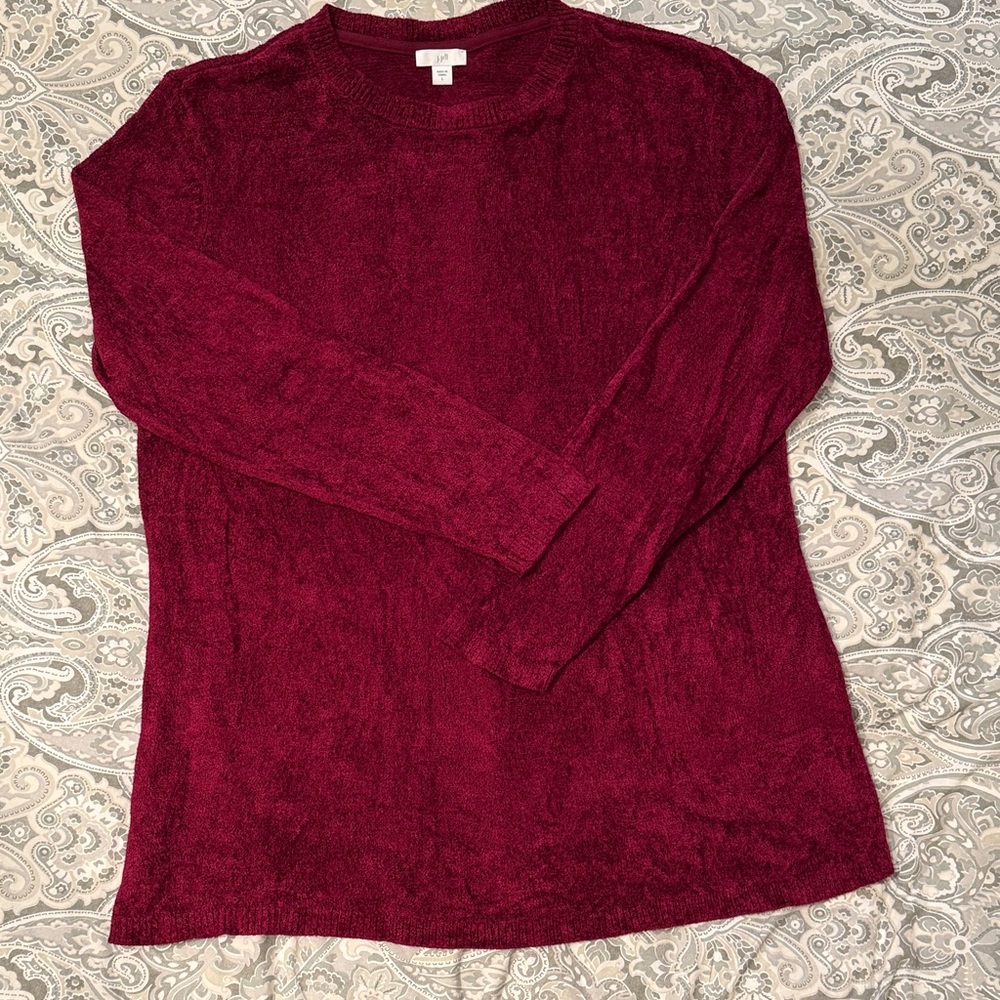 I.Jill Burgundy Long Sleeve Sweater